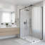 57"-60" W x 76" H Sliding Frameless Shower Door with 3/8-in (8mm) Tempered Glass Stainless Steel Hardware-97649714