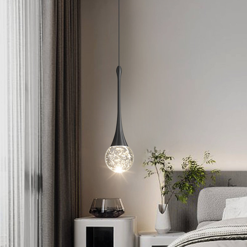 Luminaire suspendu à DEL à intensité variable Glam, Noir mat