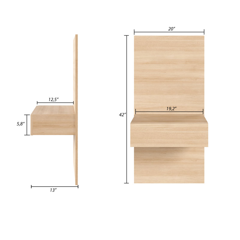 Floating Nightstand Extension Panel, Beige