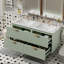 [Meuble-lavabo double mural vert moderne 48 po] Lavabos séparés | 4 tiroirs | Combo de rangement compact pour petite salle de bain-863103788