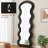 Flannel Full Length Wave  Floor Mirror  For Bedroom Living Room Hanging Or Against The Wall Black