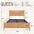 Boho Solid Wood Hand-woven PE Rattan Bed-1069235910