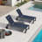 Patio Rust-resistant Lounge Chair Set Of 3 With Side Table And Wheels And Pillows-1991475481
