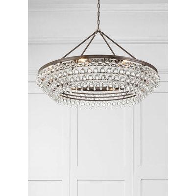 Freddy 8 - Light Unique Tiered Chandelier with Glass Accents