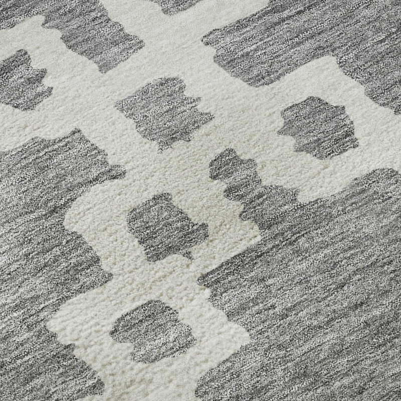 Tapis gris Prisco lavable à la machine de qualité supérieure, Rectangle 1 pi 8 po x 2 pi 6 po