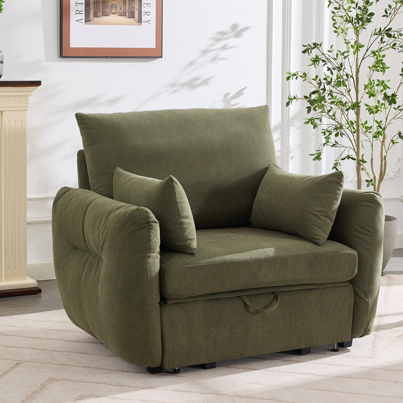48.8'' Wide Modern Super Soft Corduroy Accent Chair, Green