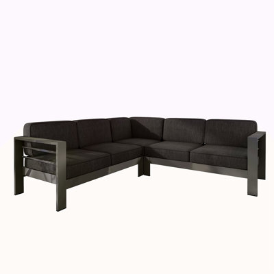 Outdoor V-Shaped Aluminum Sectional Sofa Set