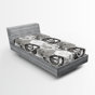 Gris anthracite / motif floral noix de coco