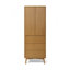 Tremolo Modern Linen Cabinet 2 Doors & 3 Drawers With Fluted Wood Fronts Accent for Bathroom Storage Organization-635778989