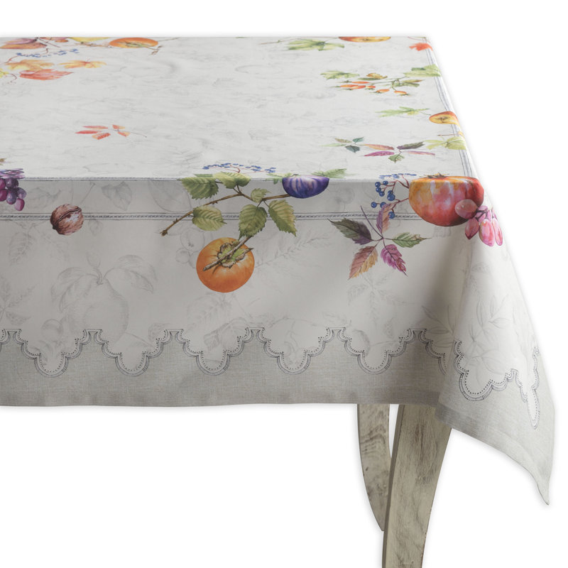 Floral 100% Cotton Tablecloth, Rectangle 120" L x 60" W