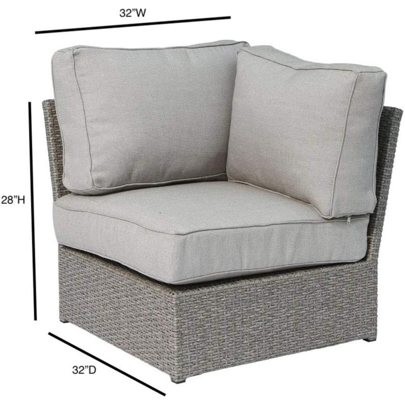 Chaise de coin en coin Shick entièrement assemblée avec coussins