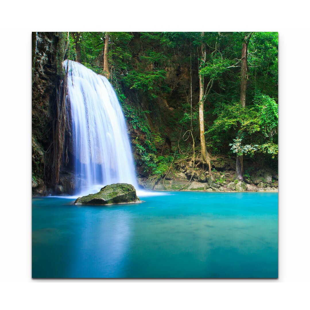 Leinwandbild Wunderschöner Wasserfall in Erawan – Thailand