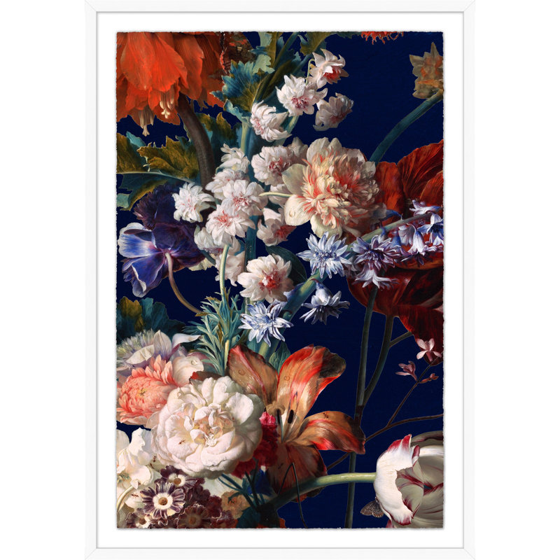 Oversized Floral' Framed Print on Glass