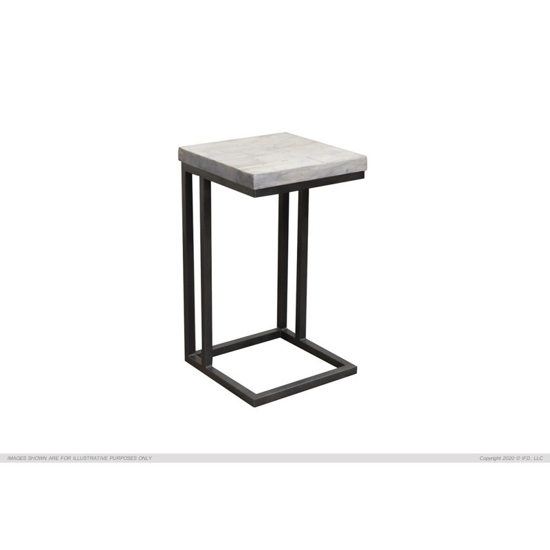 Trever End Table, White, 26.50" H x 15.25" W x 15.25" D