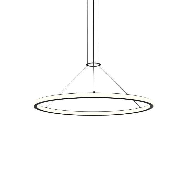 Luna 2 - Light LED Unique/Statement Pendant, 3000K, Satin Black, 1.5" H x 37.5" W x 37.5" D