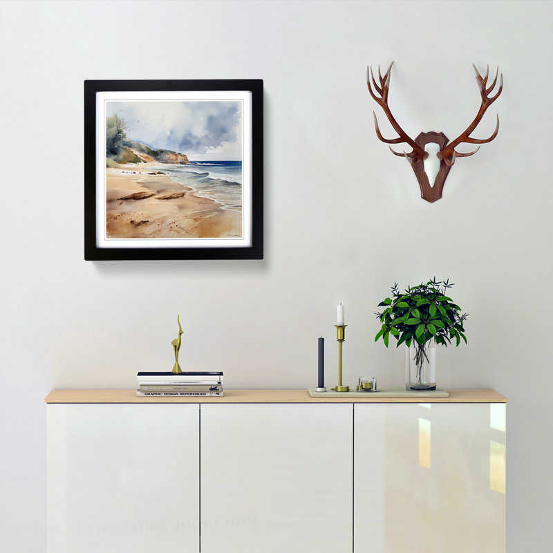 Single Picture Frame Print on Wood, Black