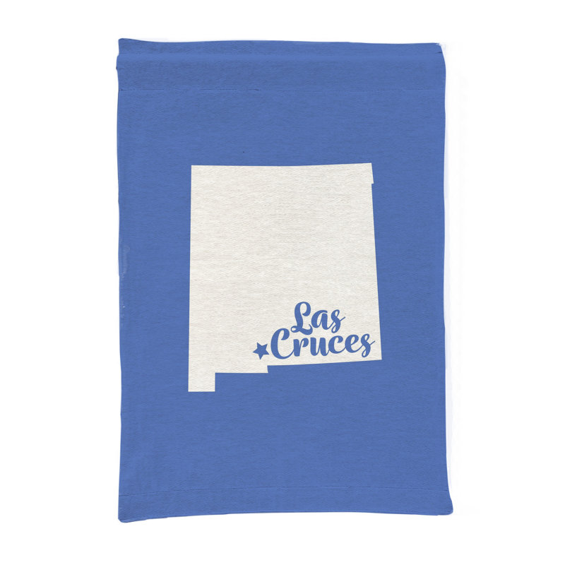 Belle demeure de Las Cruces — Silhouette de l'État du Nouveau-Mexique — Tapisserie murale tissée, portrait, H 70 po x l 50 po