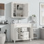 Meuble-lavabo de salle de bain avec lavabo supérieur, armoire à miroir, armoire de rangement moderne avec 2 portes à fermeture douce et 2 tiroirs, meuble-lavabo simple-63436071