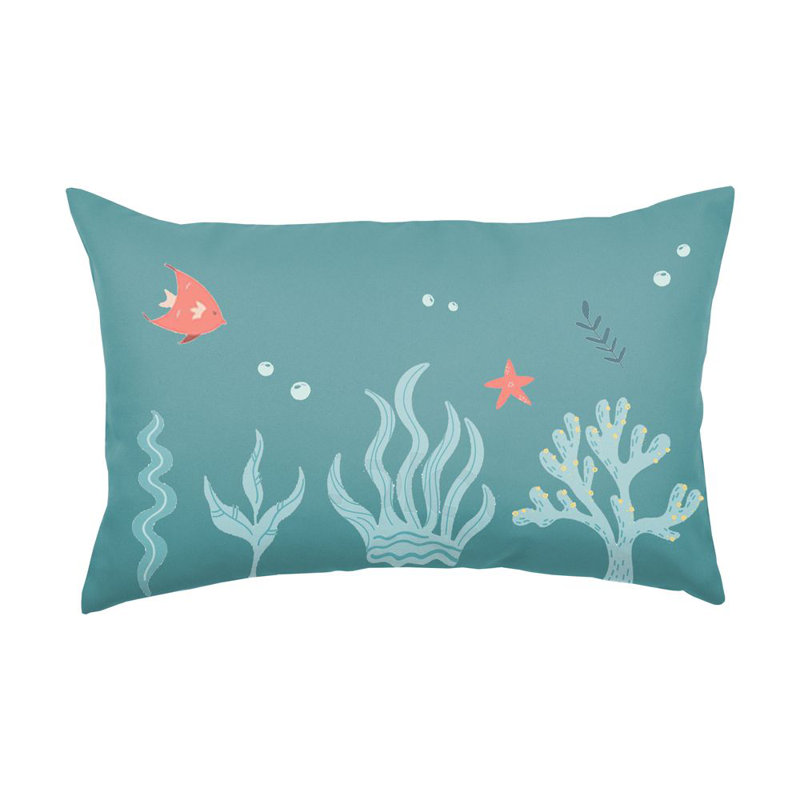 Adrie Cream/Green Cushion, 50x30cm , Wild and Free