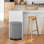 Poubelle en acier inoxydable avec couvercle, poubelle à pression, pour cuisine, bureau à domicile, chambre à coucher, salon