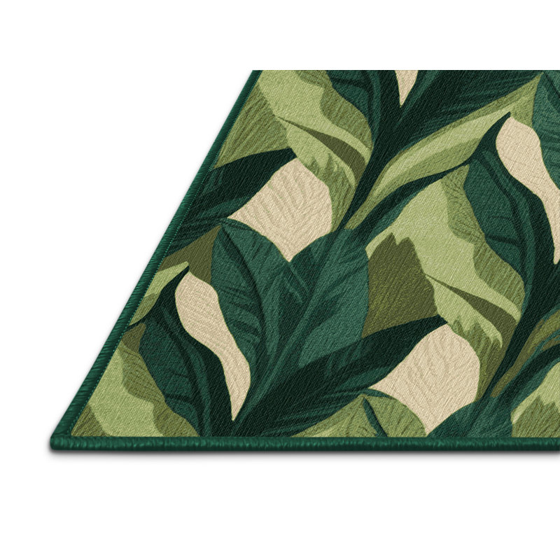  Tapis hawaïen lavable à feuilles Ti, Rond 6 pi