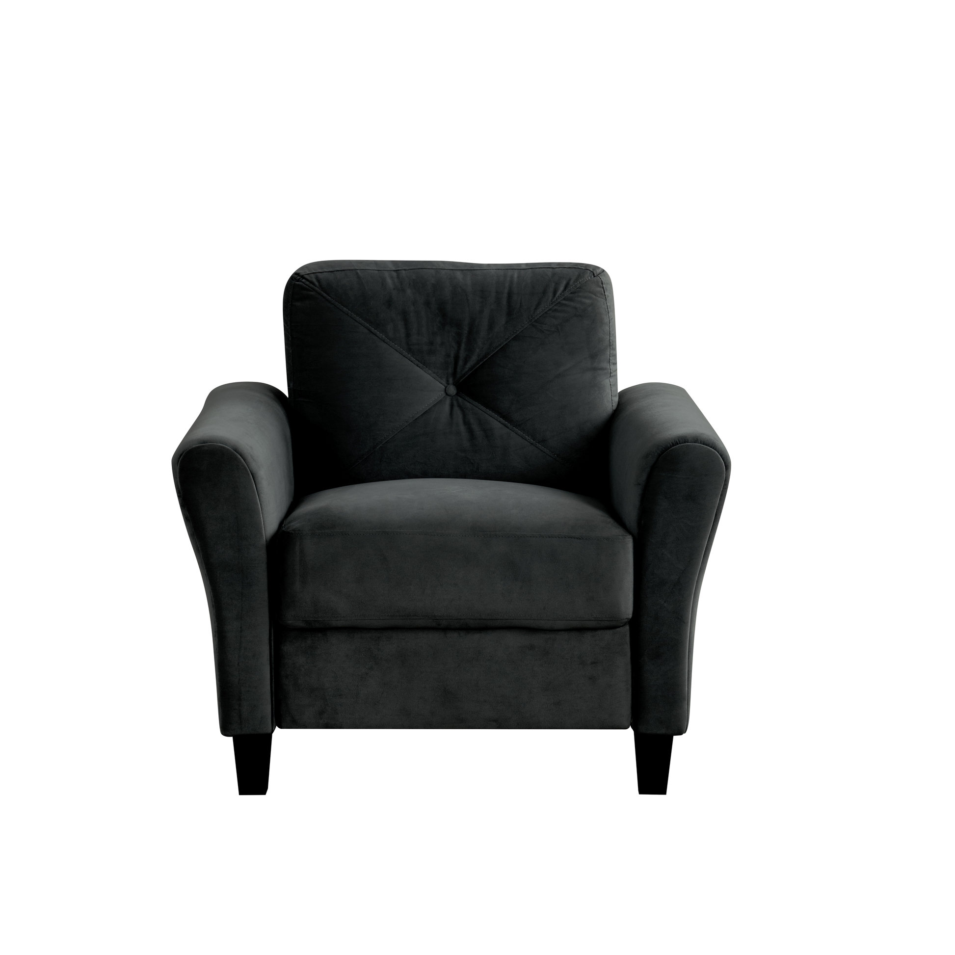 ArtisanArcade And Stylish Single Seat Black Velvet With Soft Foam ...