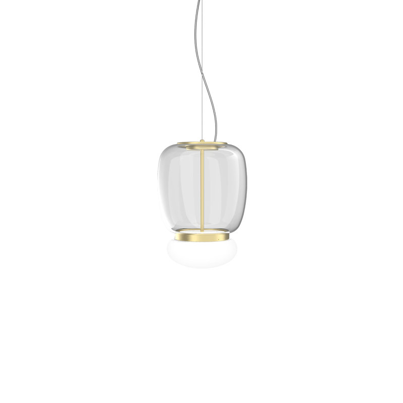 Faro Suspension P Burned Earth White Painted Brass L2202 Ul, White/Crystal, Painted Brass