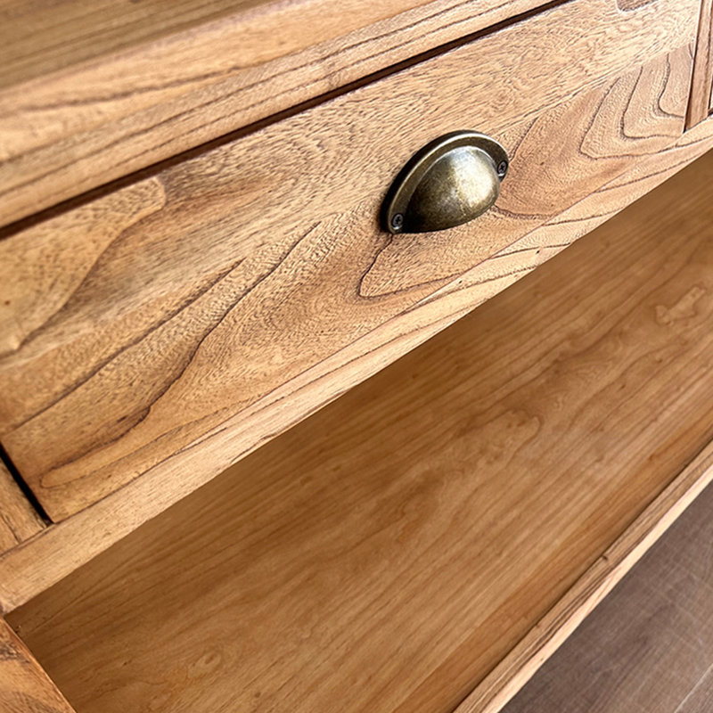 55.12" Natural Colour Rectangular Solid Wood Console Table