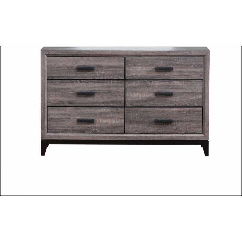 Commode 6 tiroirs Mirage Grey, Gris