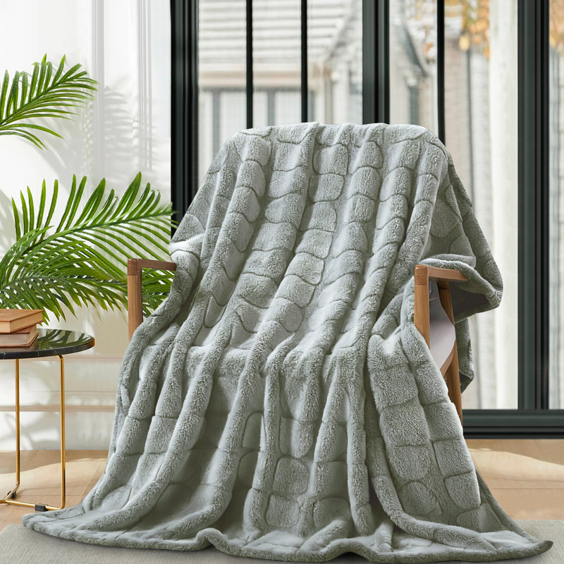 Jeté en fausse fourrure Luxury 50 x 70, Gris