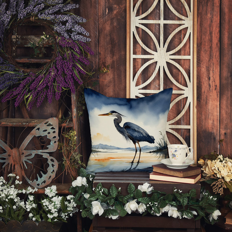 Coussin Blue Heron, Carré 14 po