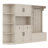 Multifunctional Left-Right Combination Hall Cabinet (Can Be Used Separately) With Storage And 4 Hooks, Storage Cabinet/ Hall Tree 2 In 1 For Living Room, Kitchen And Hallway,Antique Beige-1295562917