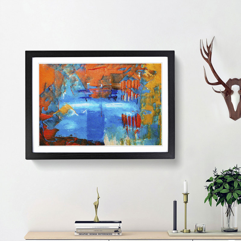 Abstract Vol.191 by S.Johnson - Framed Print, 33cm H x 45cm W x 2cm D, Black Framed