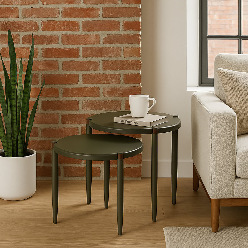 Leick Home Redonda Bay Side Tables 2 Pack, Urbane Bronze, Bronze