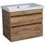 Ensemble de meuble-lavabo mural simple avec plateau en céramique et miroir 27,6 po Dunbury