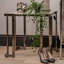 Coralynn 55" Metal End Table for Living Room, Glass Top Sofa Side Table