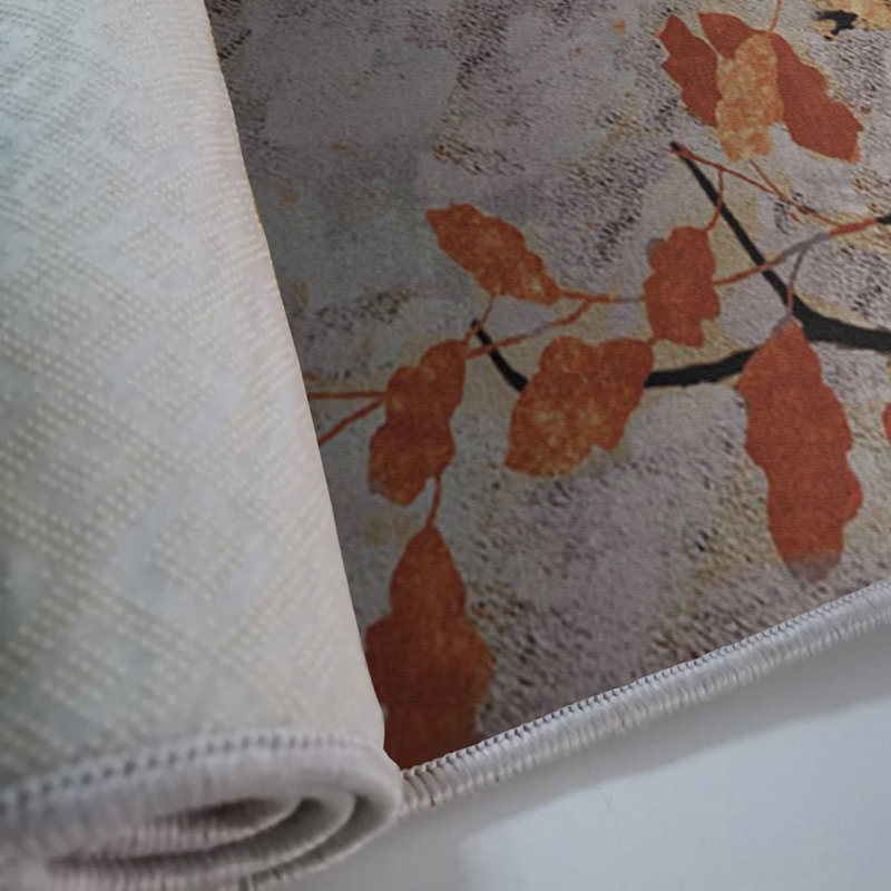 Élégant tapis tissé 100% polyester 5,2 x 7,5 pieds avec dessous en feutre antidérapant | Hauteur des poils: 0,4 po, épaisseur totale: 0,4 po | Lavable à la machine, imprimé numérique, parfait pour le salon et la chambre à coucher