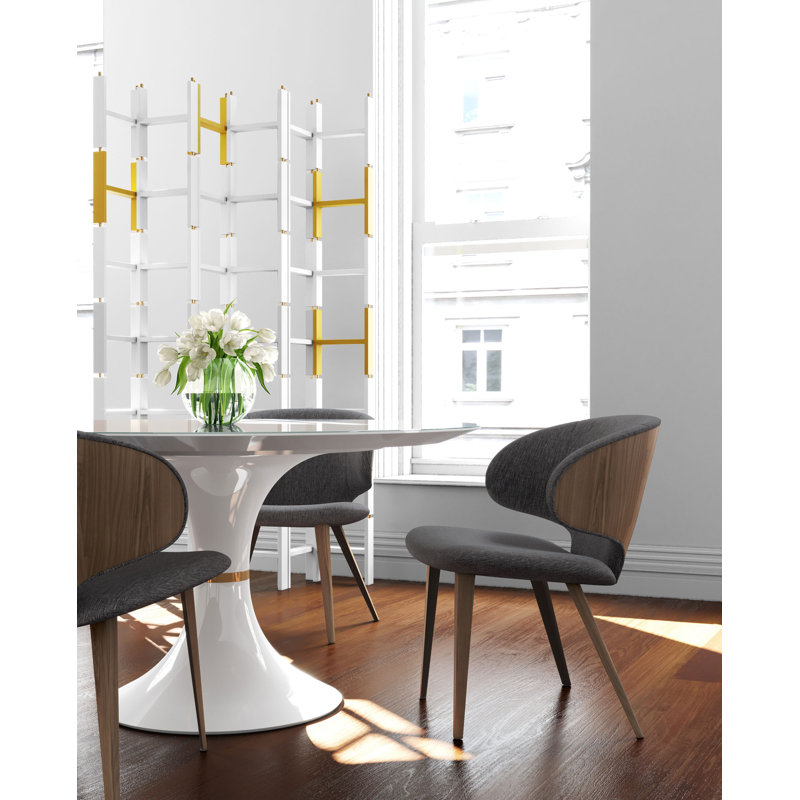 Harper Dark Shadow & Walnut Upholstered Side Chair