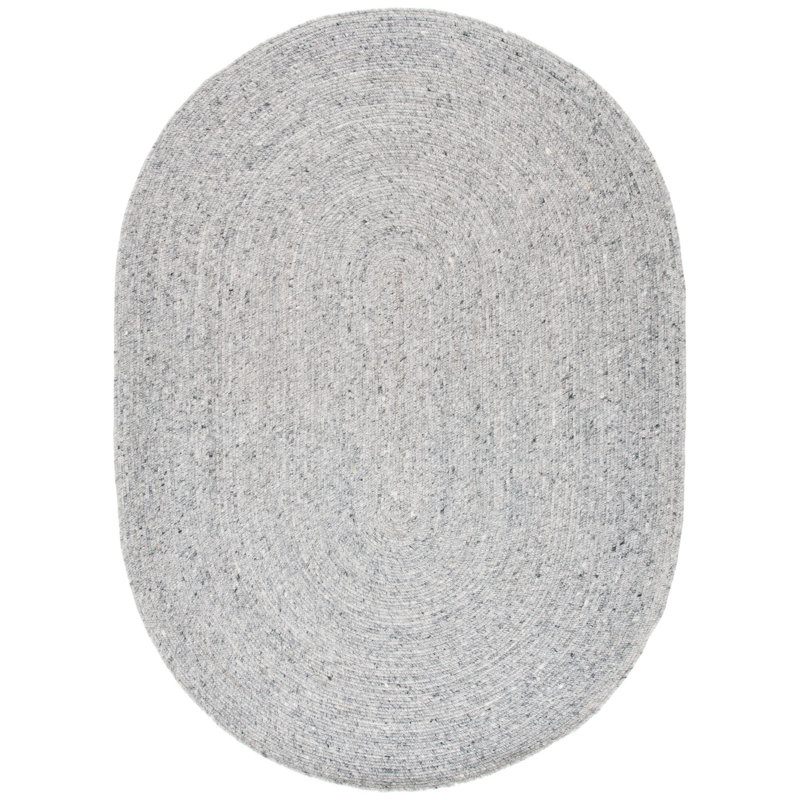 Tapis de couleur unie en laine tissé à la main 0,6 Cordero 0,4, Ovale 4 pi x 6 pi
