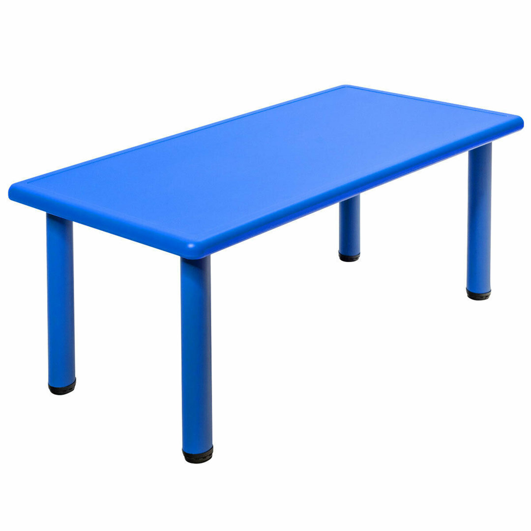 Plastic Adjustable Rectangle 6 Students Activity Table Gymax 