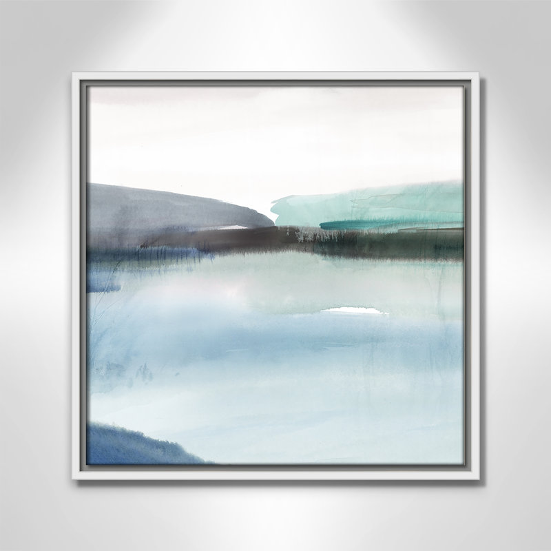 Slide Away " Slide Away II " by Isabelle Z, White Canvas, 17.5" H x 17.5" W x 2" D