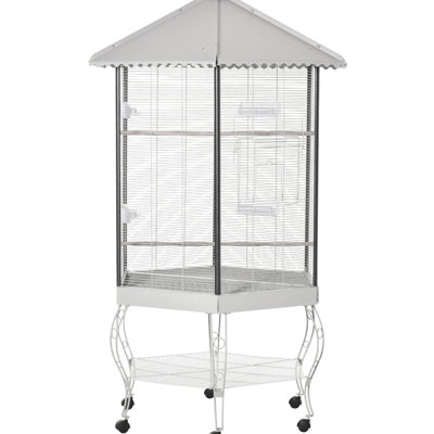 77" Bird House Aviary, Spacious With Convenient Storage For Birds, Steel Aviary Cage, Storage, Structure