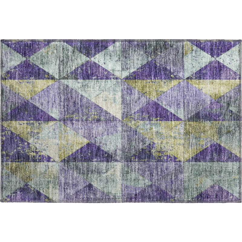 Premium Machine Washable Meidell AMF1721 Geometric Rug, Rectangle 1'8" x 2'6"