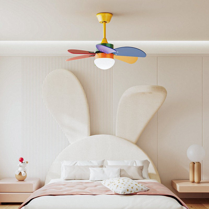 Abilene 31" Ceiling Fan with LED Light Remote Control Bluetooth Speaker, Reversible Blades 6 Speeds Timer Dimmable for Patio and Bedroom