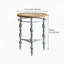 Table basse ronde rustique en bois sculpté, facile à assembler (51 cm), avec plateau rond en bois et pieds en métal, idéale pour le salon.