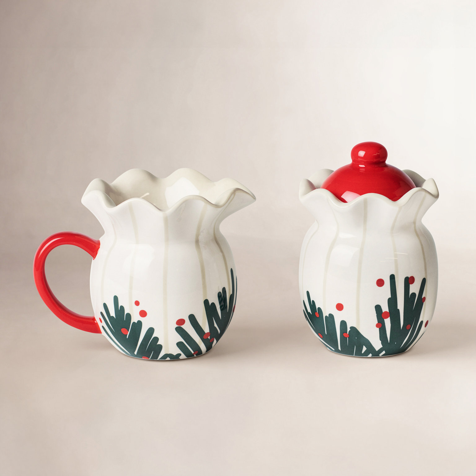 Ceramic Sugar And Creamer Set