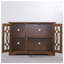 Buffet 48,66 "en chêne foncé avec tablettes réglables - Armoire de rangement moderne en verre à 3 portes pour la salle à manger et le salon-1897545975
