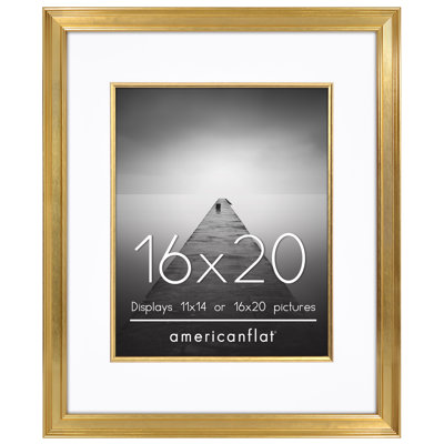Picture Frame With Decorative Inner Mat Accent - Shatter Resistant Glass And Easel Stand