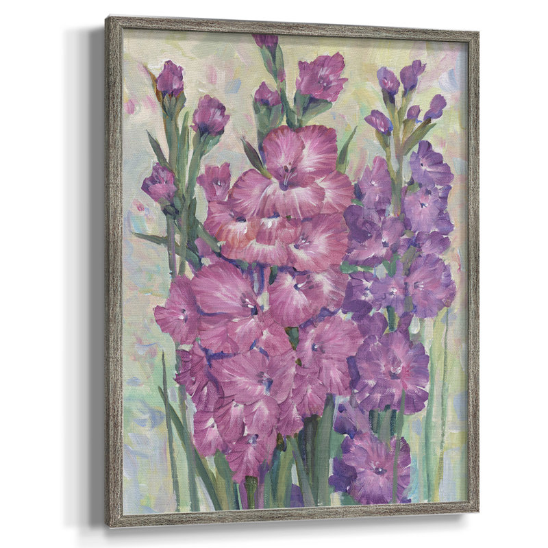 Gladiolas Blooming I, reproduction encadrée - bois massif, H 21 po x l 17 po