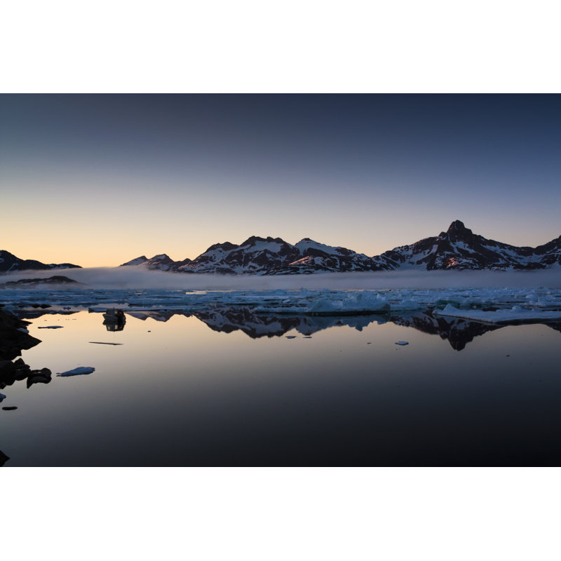 Midnight Icebergs - Wrapped Canvas Print, 81cm H x 122cm W x 3.8cm D